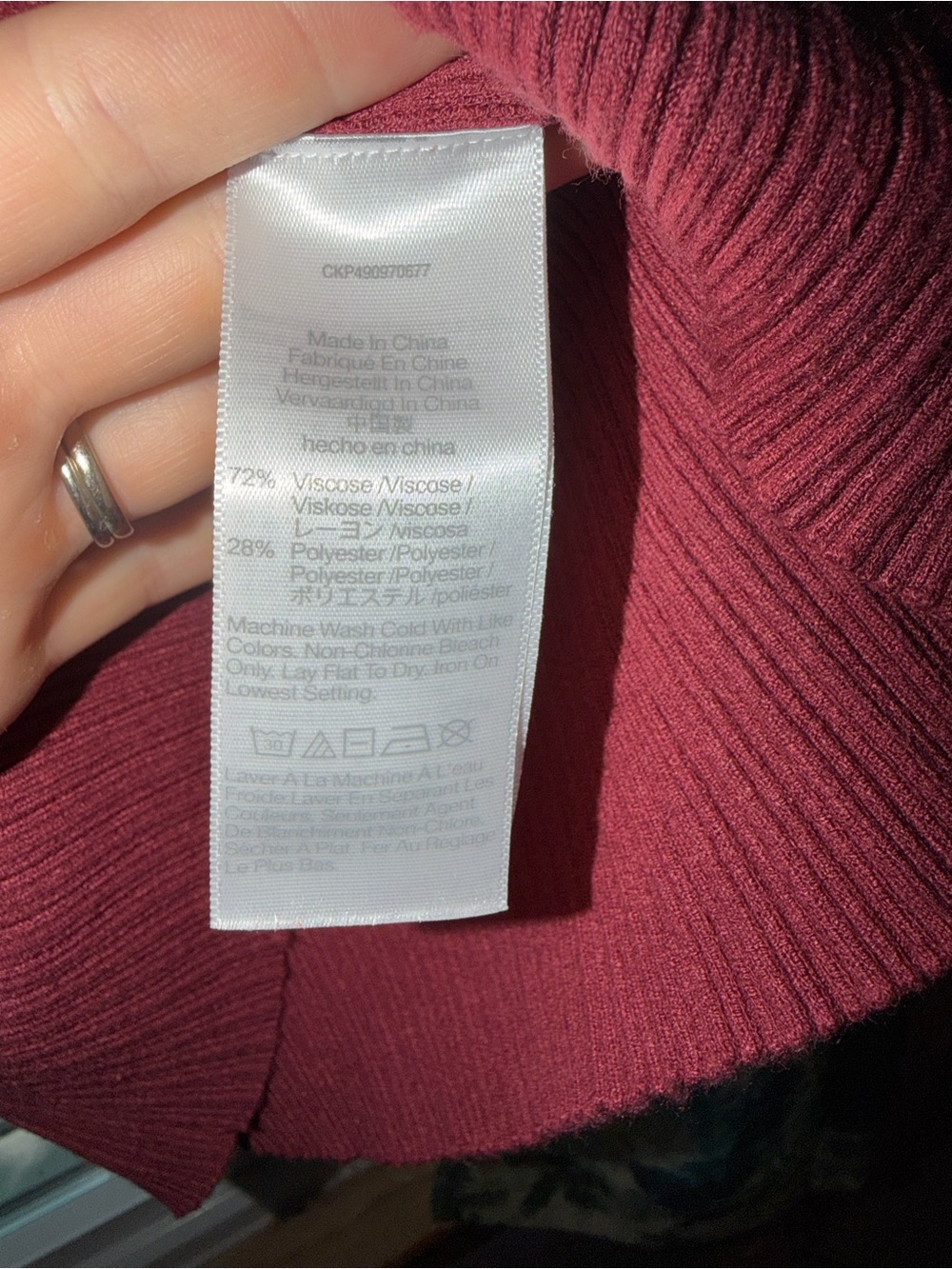 Madewell Ribbed Button-Front Polo Top in Burgundy size S - Picture 4 of 5